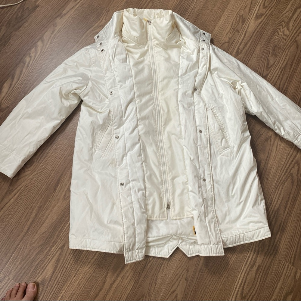 London Fog Sport  Ivory Jacket Women's Size 2X Zip And Snap Front - Picture 8 of 16